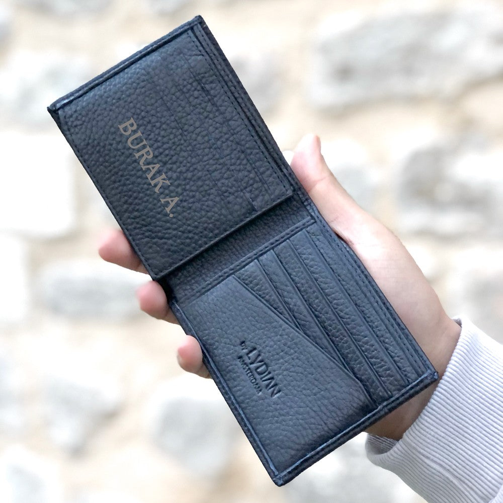 Navy Blue Genuine Leather Wallet