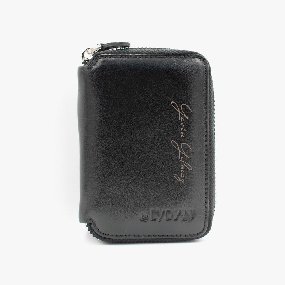 Personalized Black Genuine Leather Card Holder