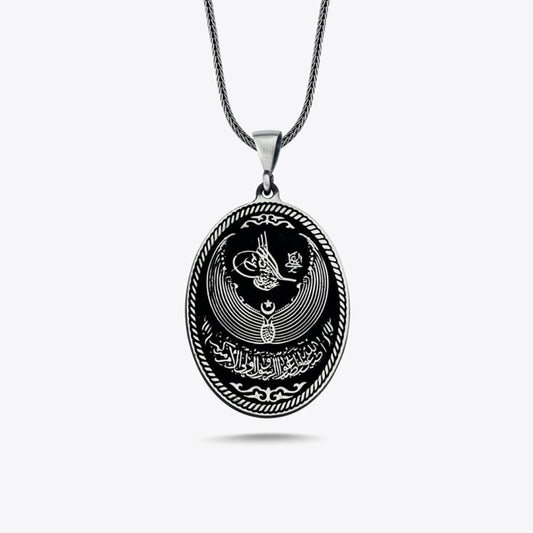 925s Silver Ottoman Coat of Arm Men's Necklace