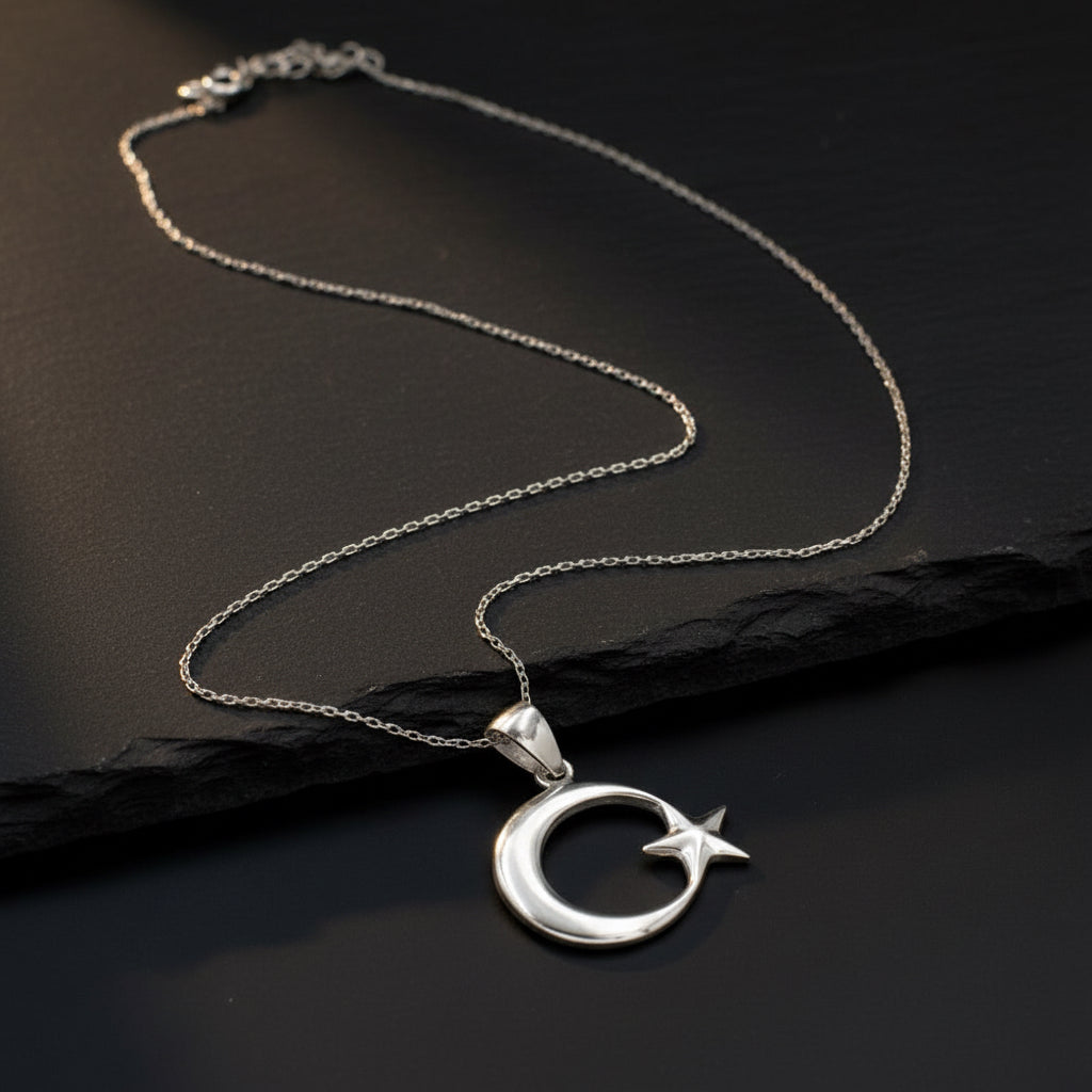Ay Yildiz 925 Sterling Silver Necklace