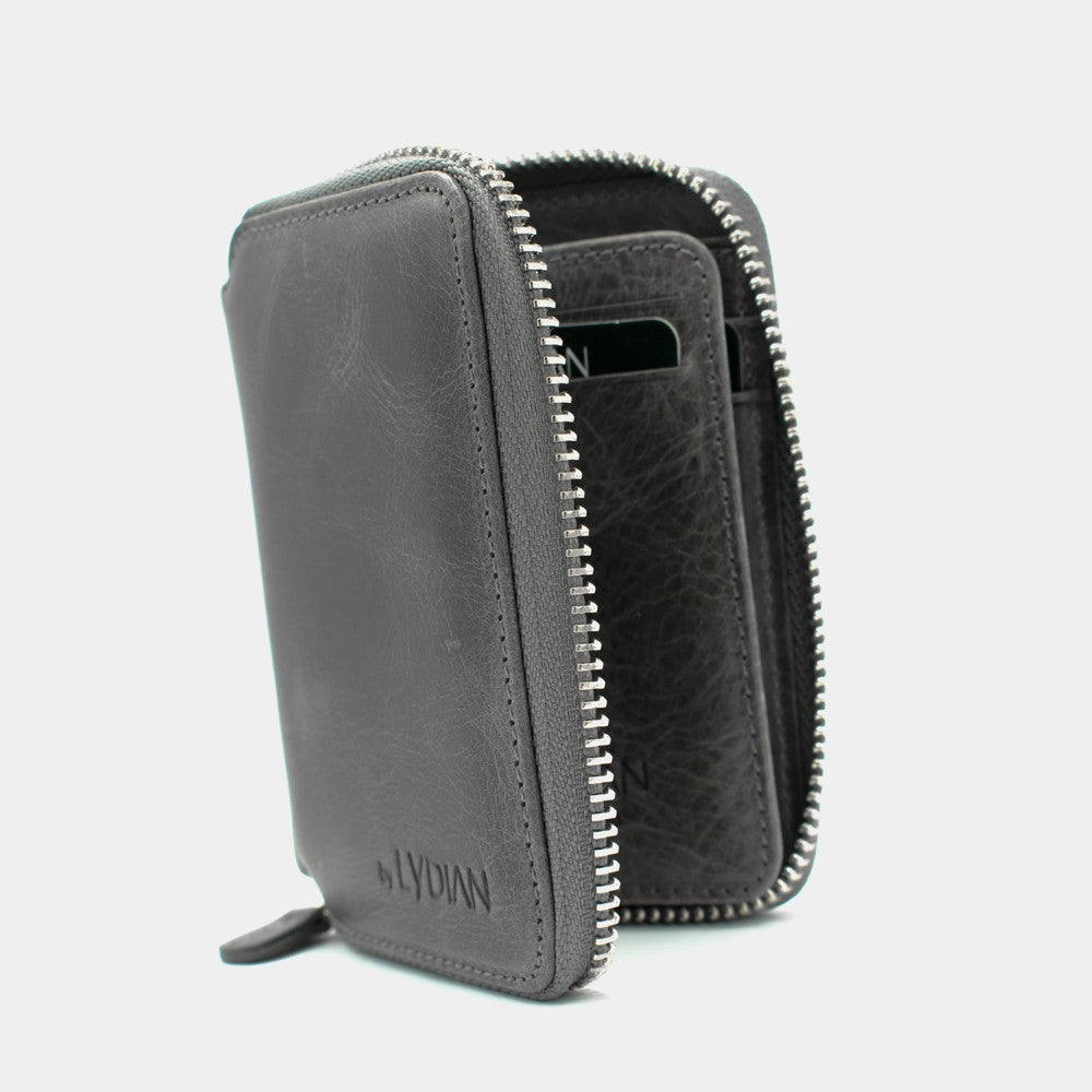 Antic Grey Genuine Leather Card Holder