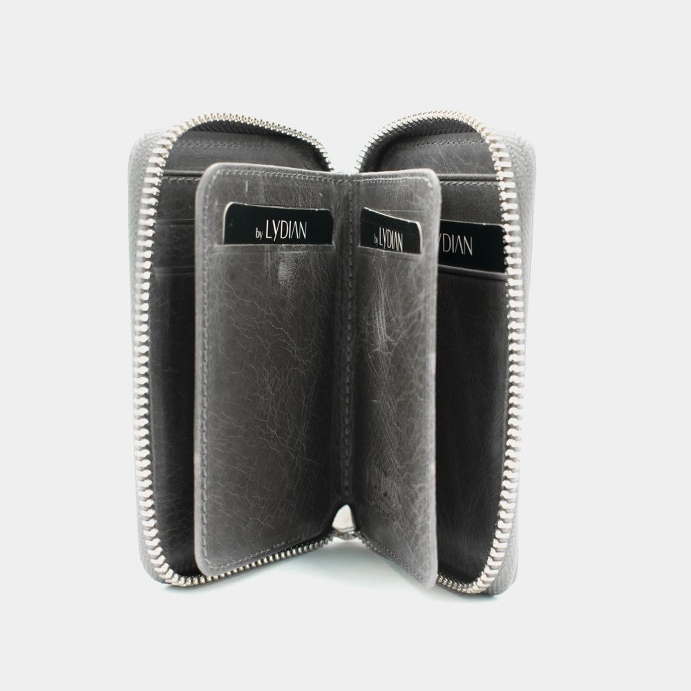 Antic Grey Genuine Leather Card Holder