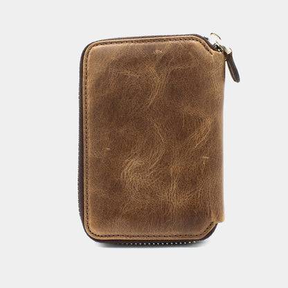 Zipper Brown Mini Wallet
