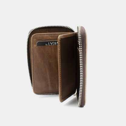 Zipper Brown Mini Wallet