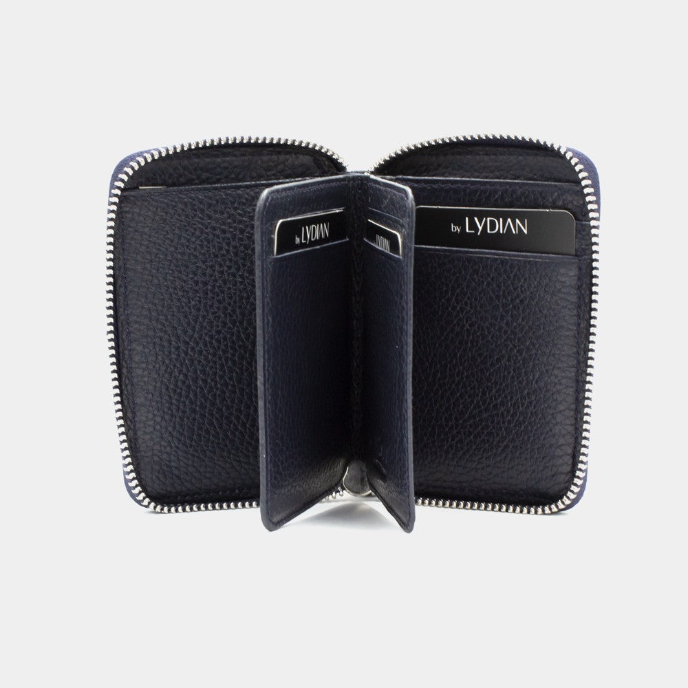 Navy Blue Genuine Leather Card Holder