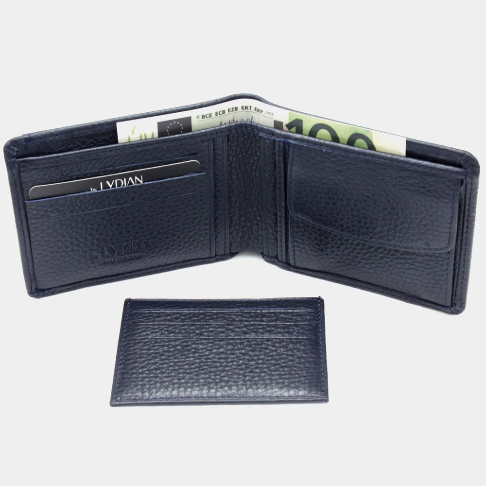 Genuine Leather Wallet Antic Dark Blue