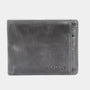 Ancien portefeuille en cuir gris avec compartiment de cartes cachées