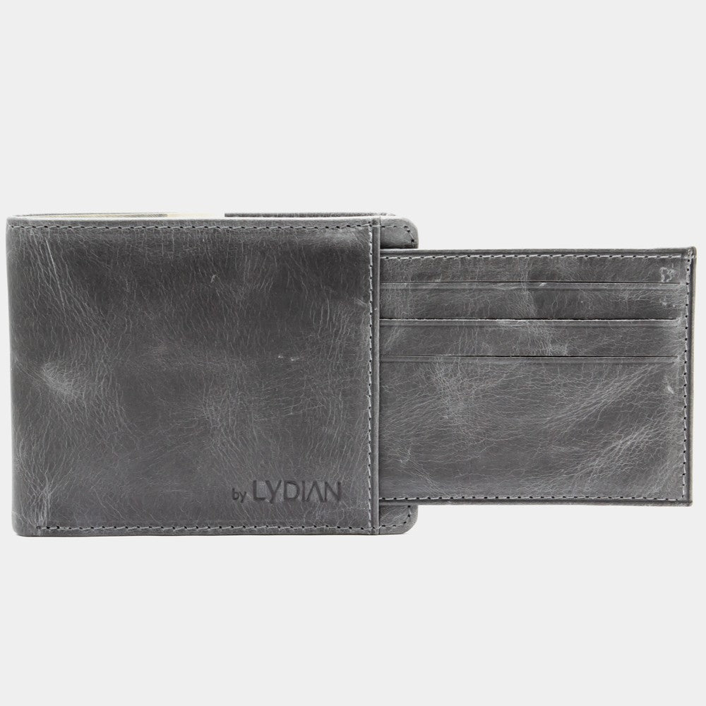 Genuine Leather Wallet Antic Grey Color