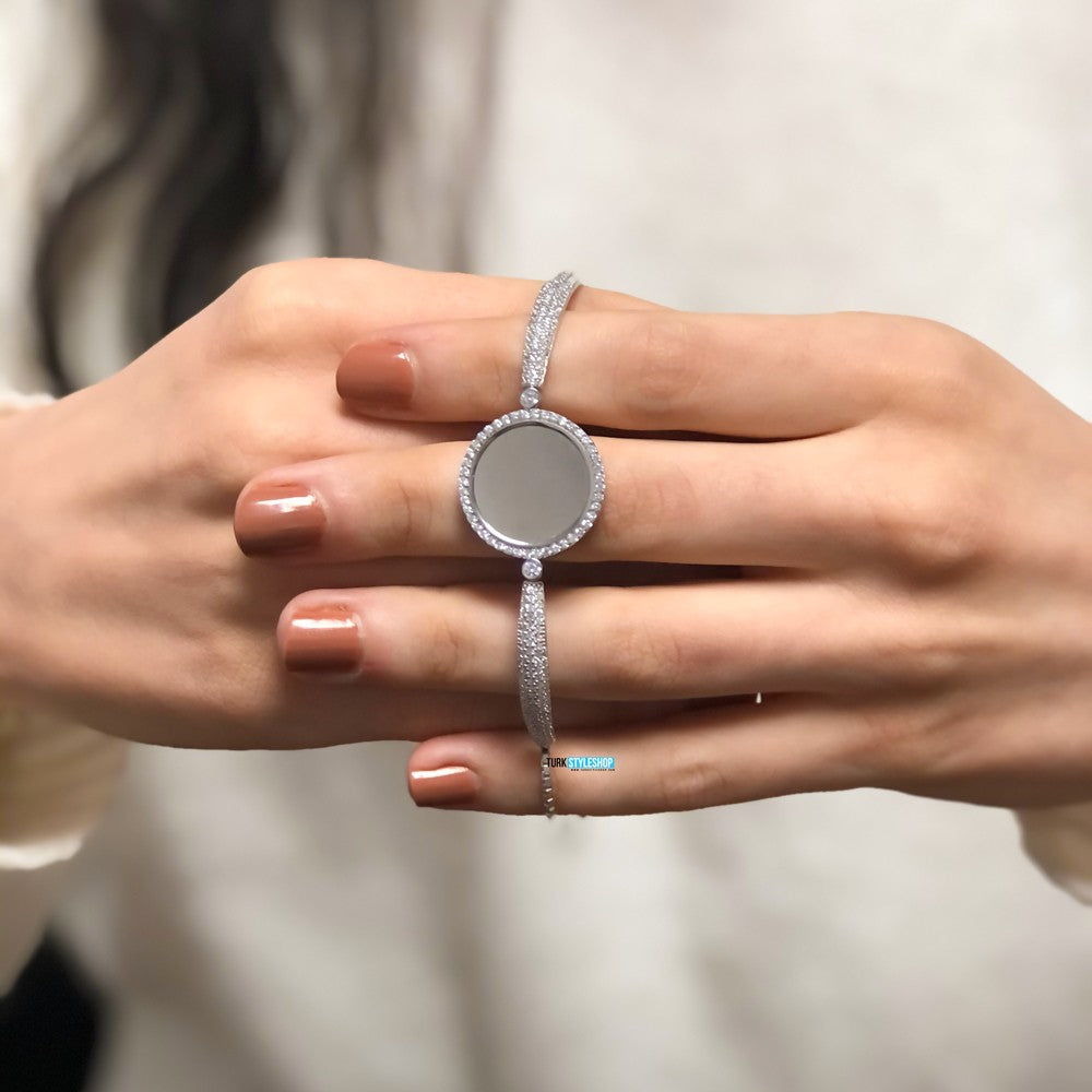 Personalized Silver Medallion Bracelet