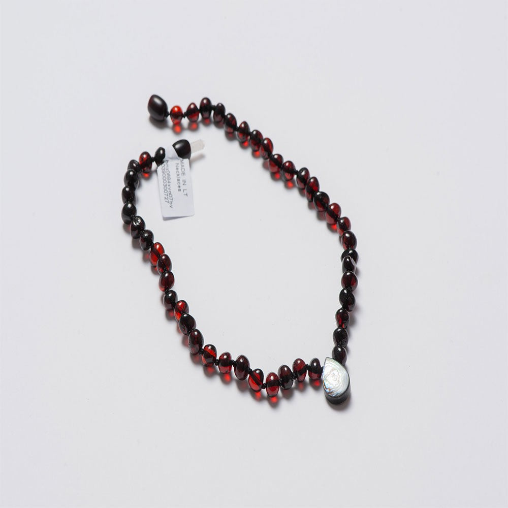 Véritable collier de dents de bébé ambre CNA012