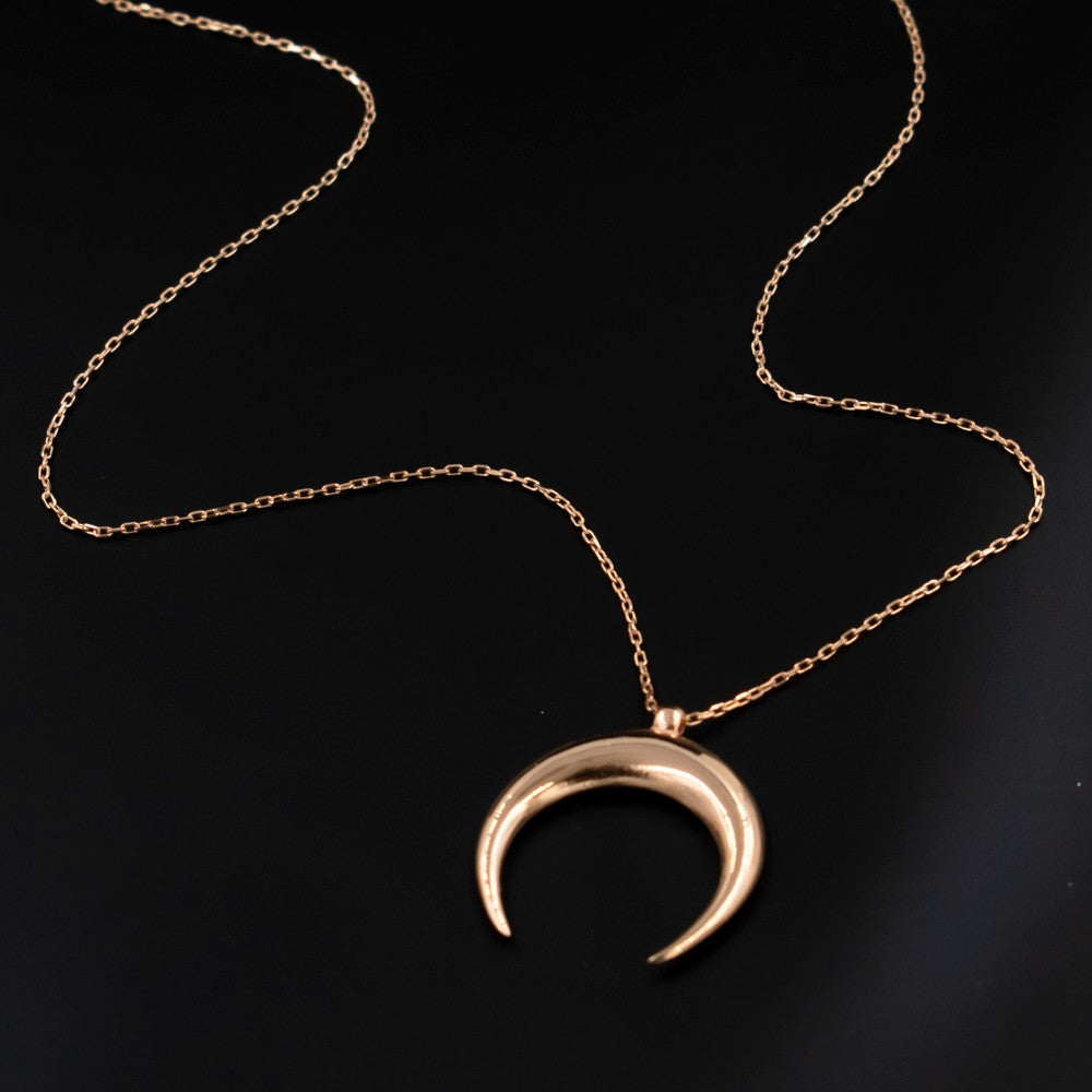 Moon Necklace in Sterling Silver