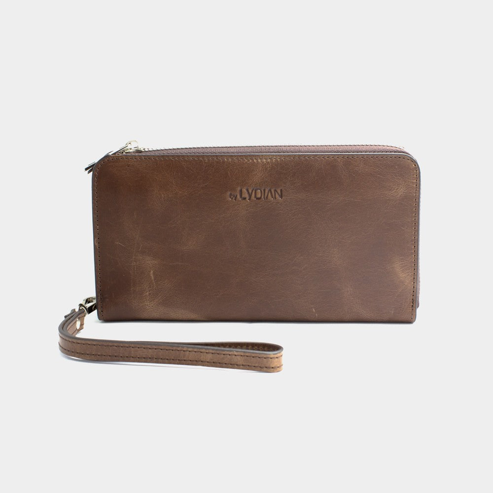 Brown Leather Phone Wallet & Handbag