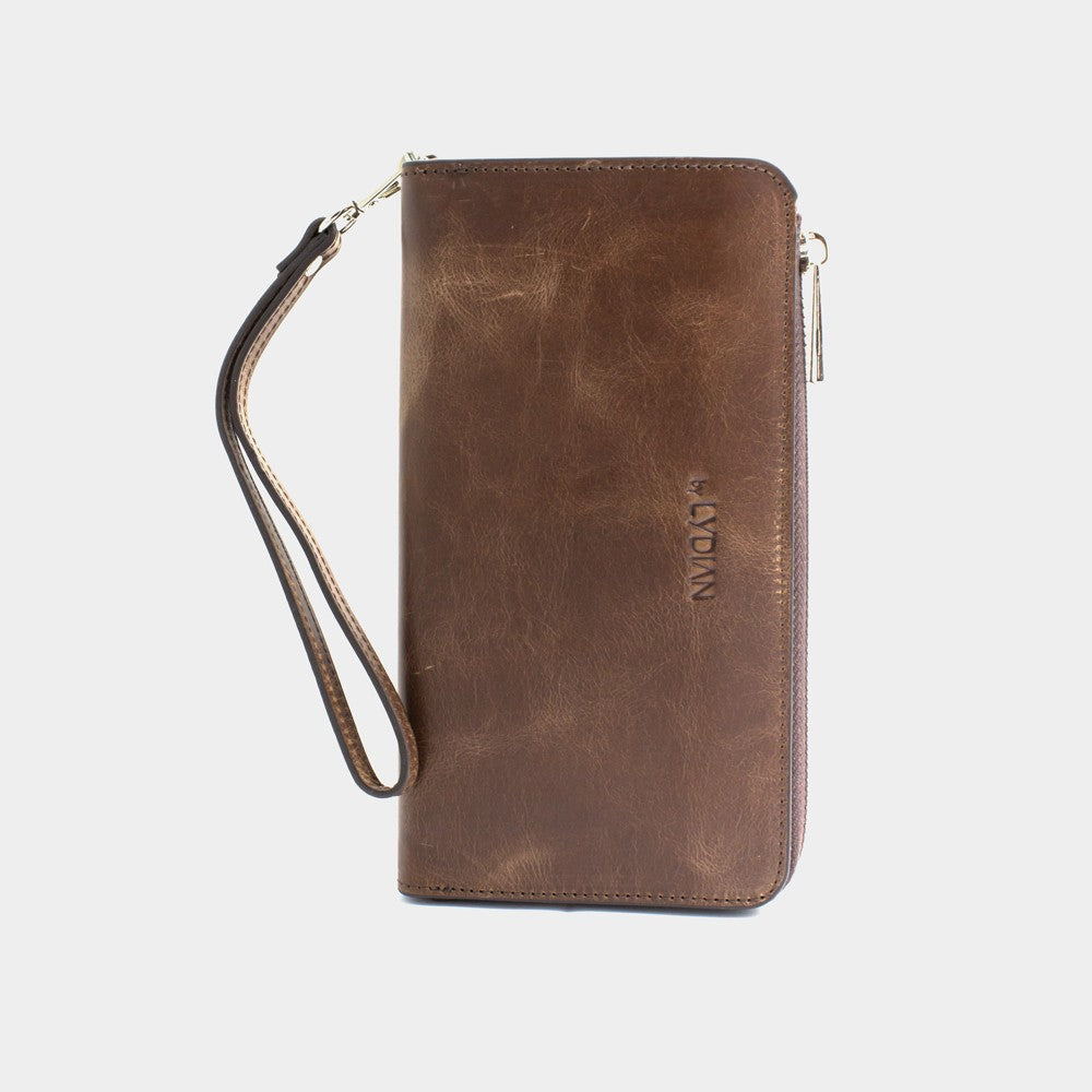 Brown Leather Phone Wallet & Handbag