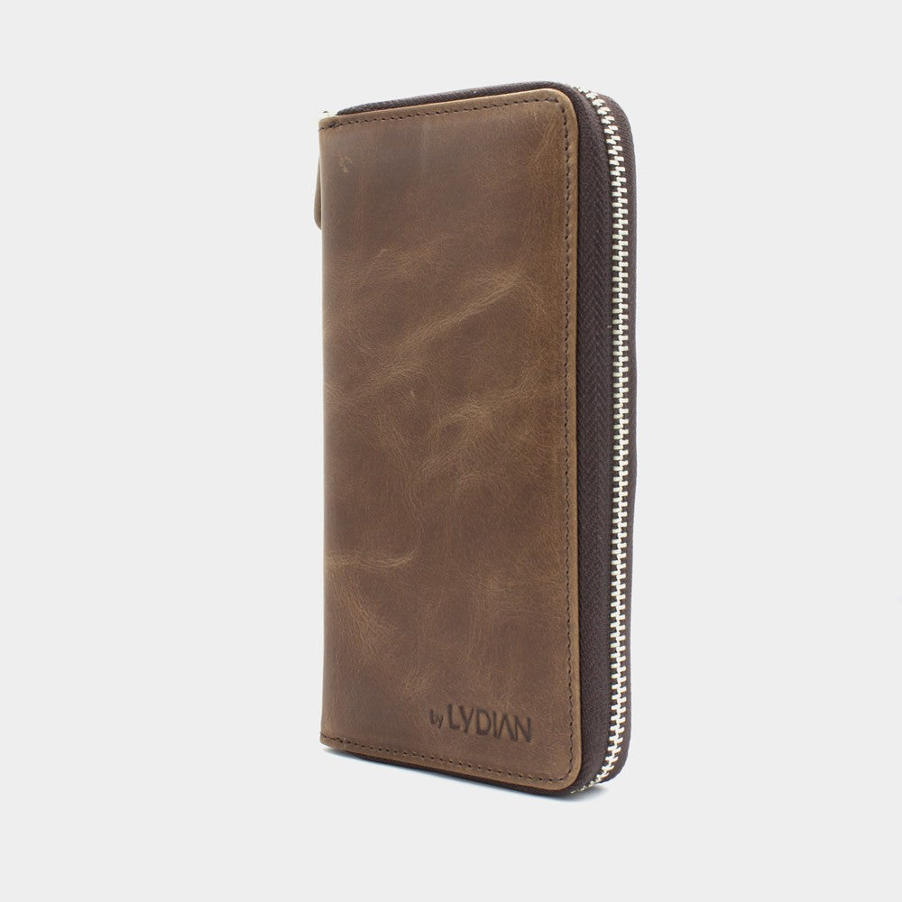 Leather Hand Wallet with Phone Entry