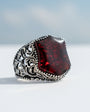 Agate Stone 925 Anneau d'hommes en argent sterling
