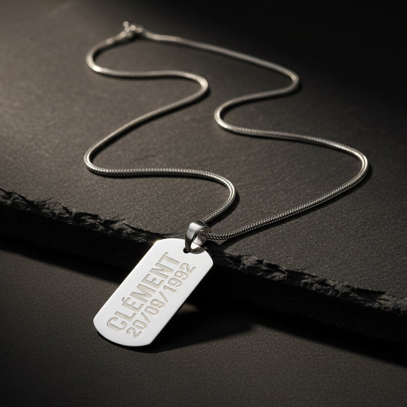 925 Sterling Silver Necklace with Name Written (60 cm Chain)