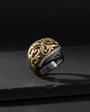 Embroidered ladies silver ring