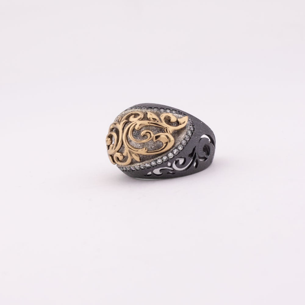 Engraved Women Silver Ring