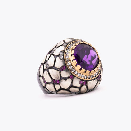 Women's Silver Ring with Zircon Big Stone