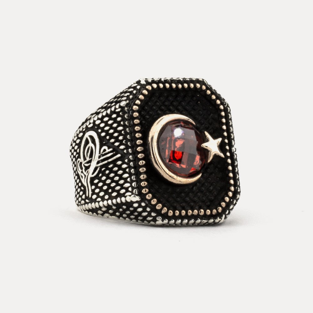 Moon Star 925s Silver Signet Ring