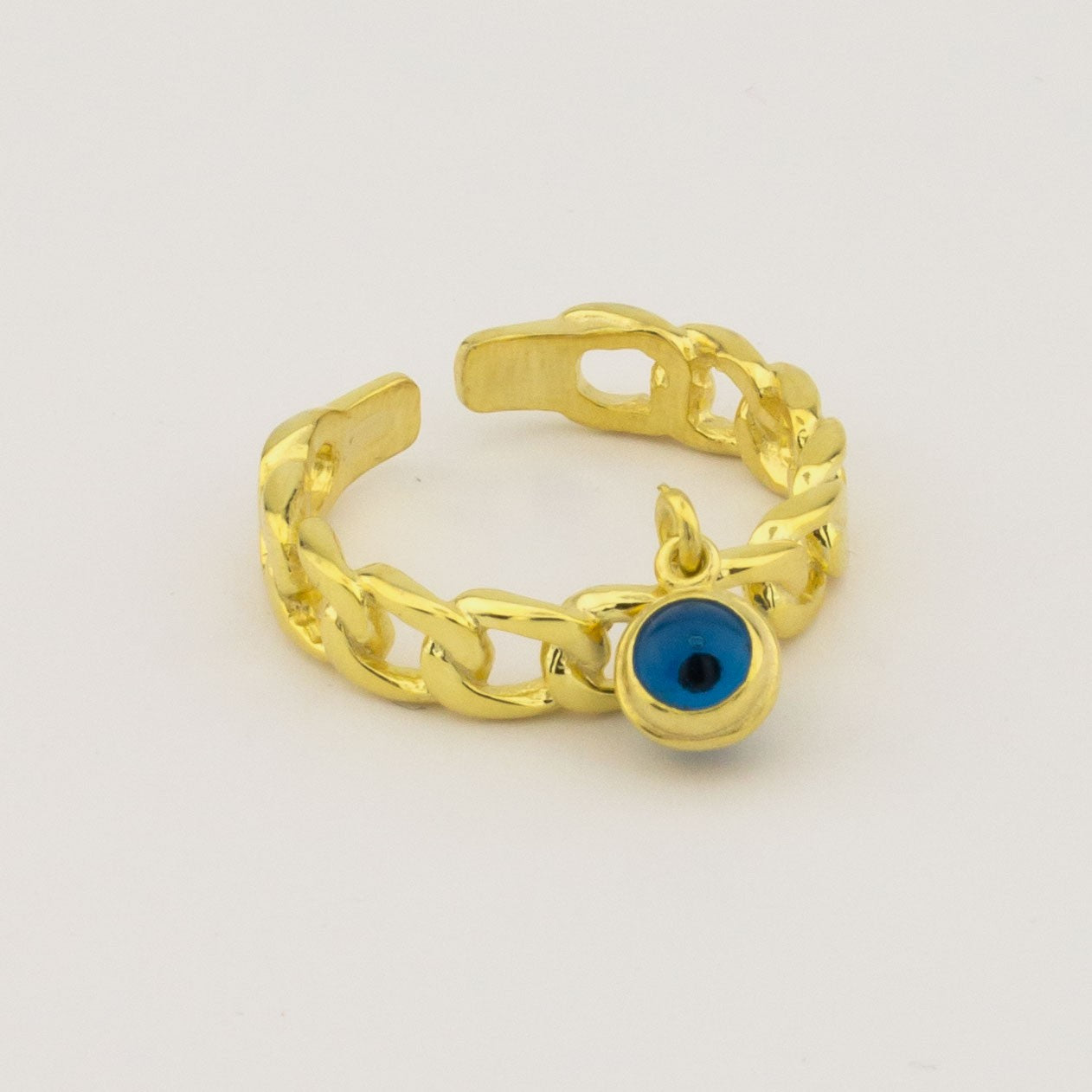 Evil Eye Beaded Ring in 925 Sterling Silver