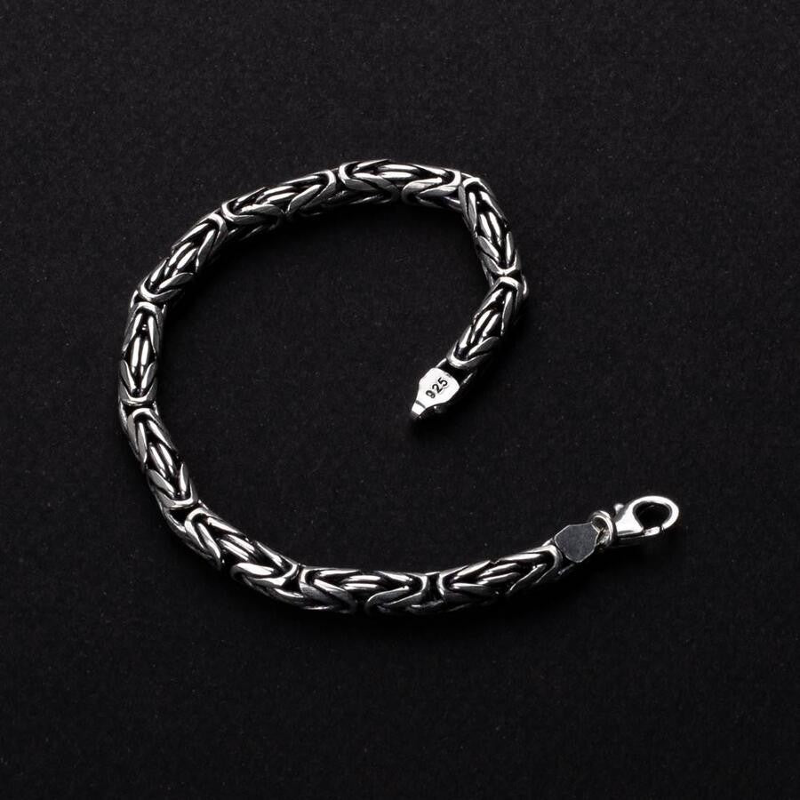 925 Sterling Silver King Chain Bracelet 6mm