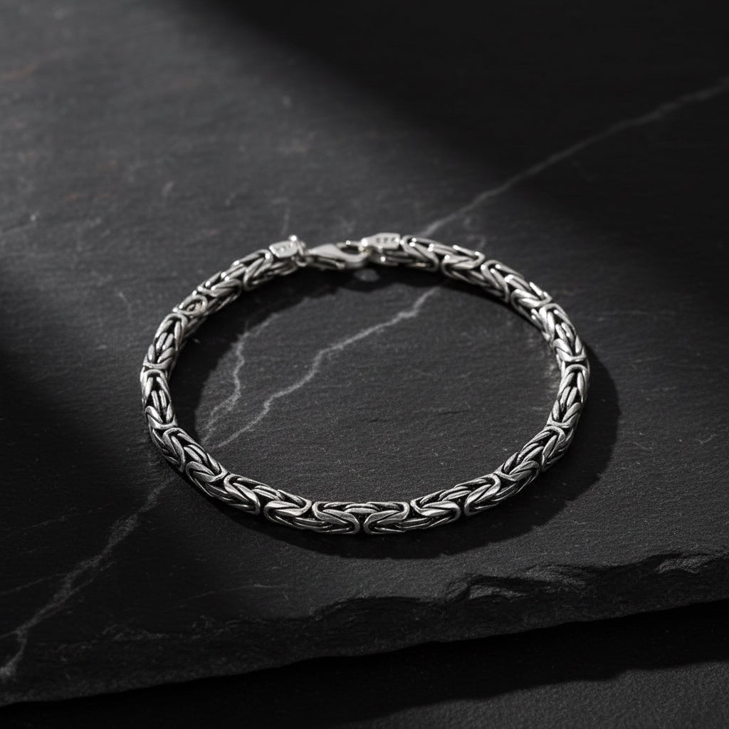 925 Sterling Silber Königskettenarmband 6mm