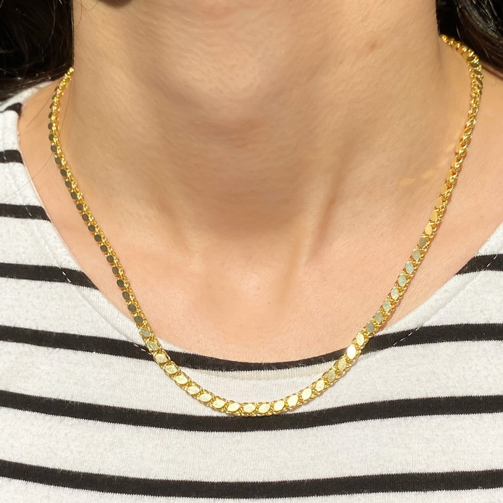 925 Sterling Silver Gold Plated Chain