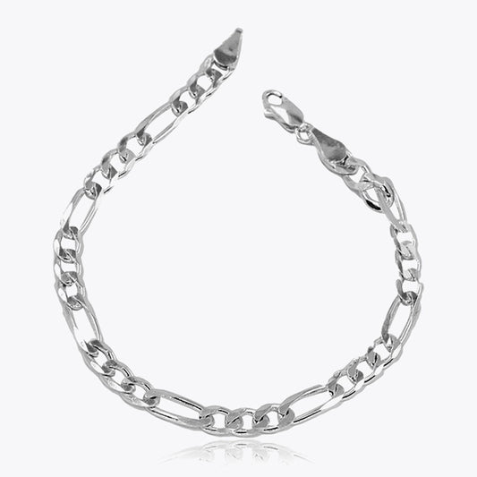 925 Sterling Silver Figaro Chain Bracelet