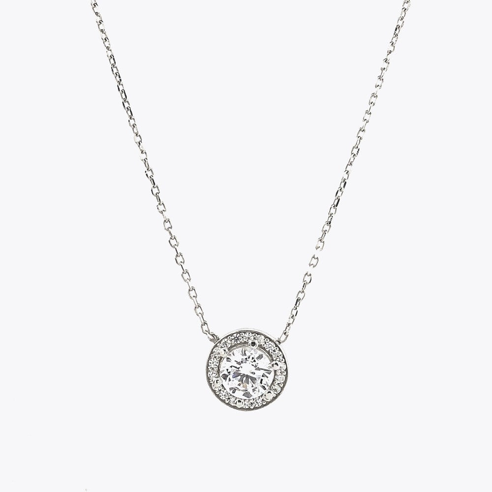 Solitaire 925 Sterling Silver Necklace