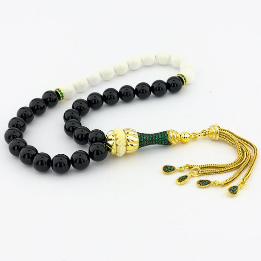 Onyx Stone Silver Prayer Beads Tasbih