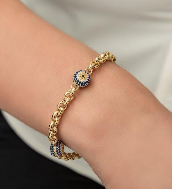 Evil Eye Bracelet In Sterling Silver