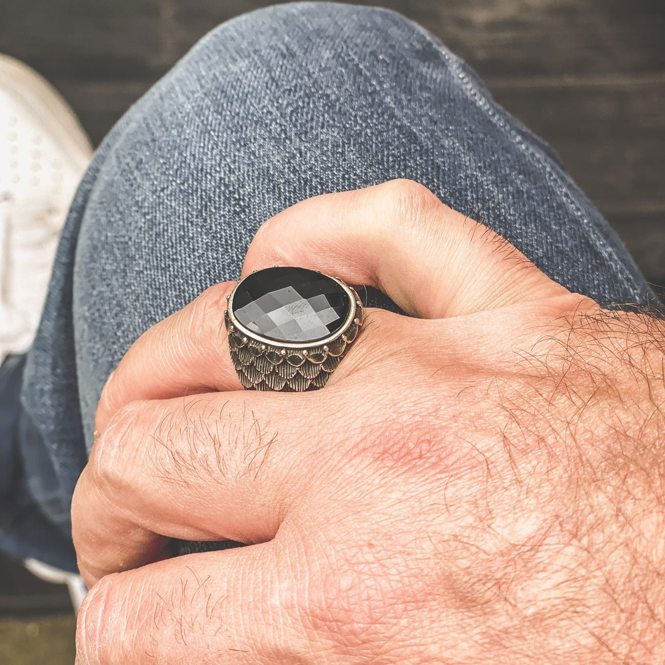 Onyx Stone 925s Silver Ring