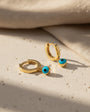 Evil Eye Stone Hoop Earring – 925 Sterling Silver – Blue Aura
