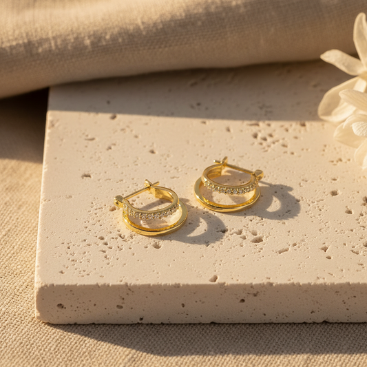 Duo Shine - 925 Sterling Silver Earrings
