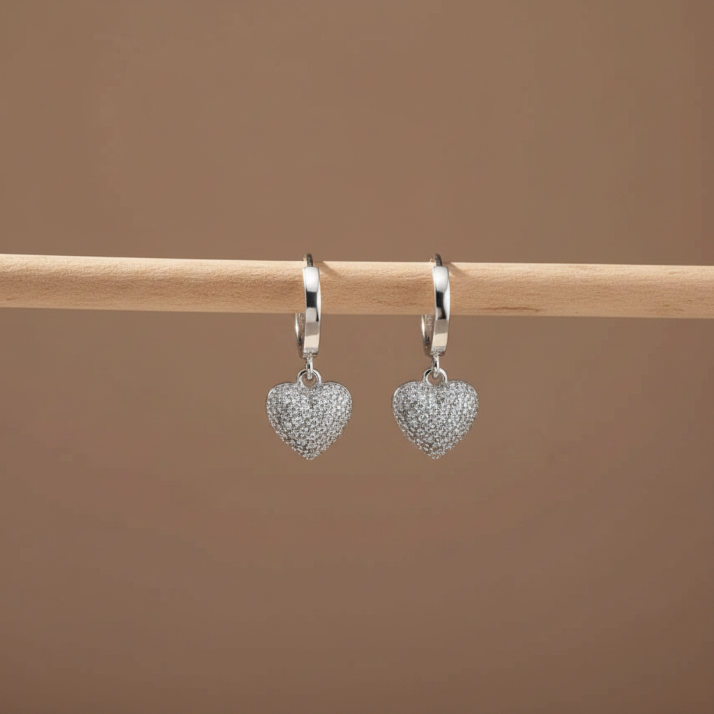 Heart Spark - 925 Sterling Silver Earrings