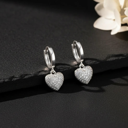 Spark Heart - 925 boucles d'oreilles en argent sterling