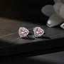 Cœur rose - 925 boucles d'oreilles en argent sterling