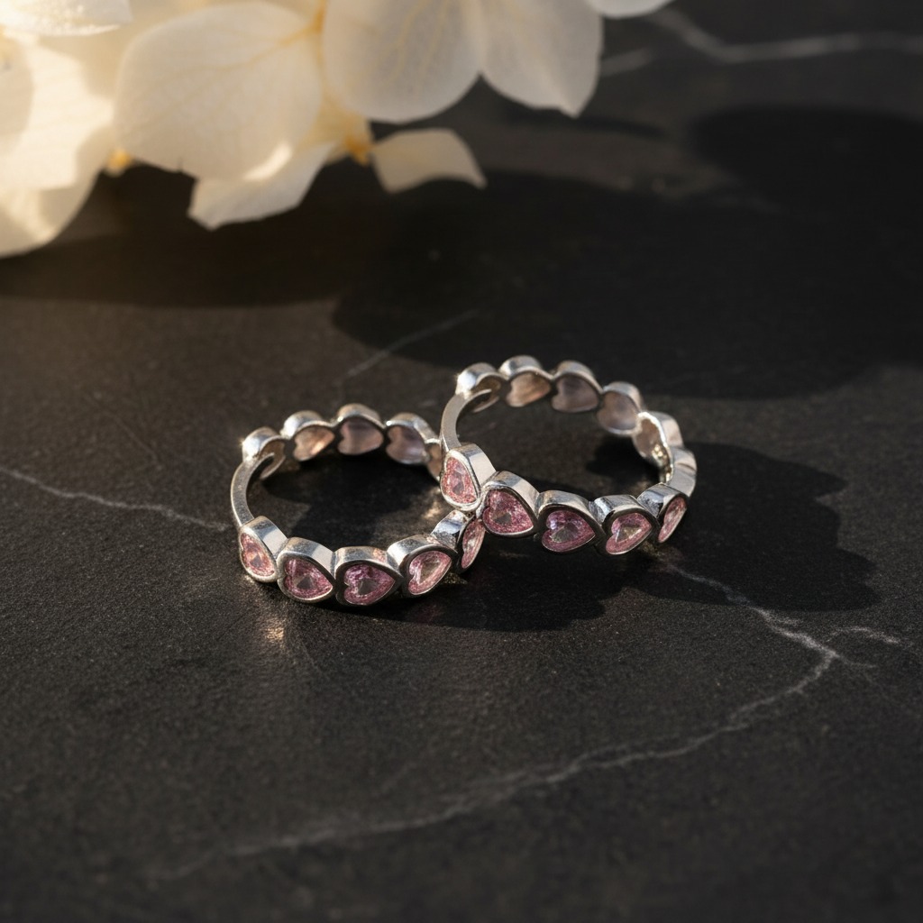 Sweet Hearts - 925 Sterling Silver Earrings