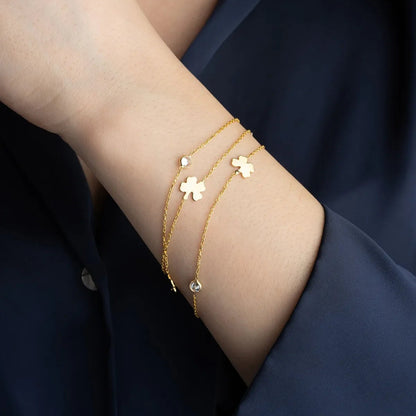 Şanslı Yonca 925 Ayar Gümüş Bileklik