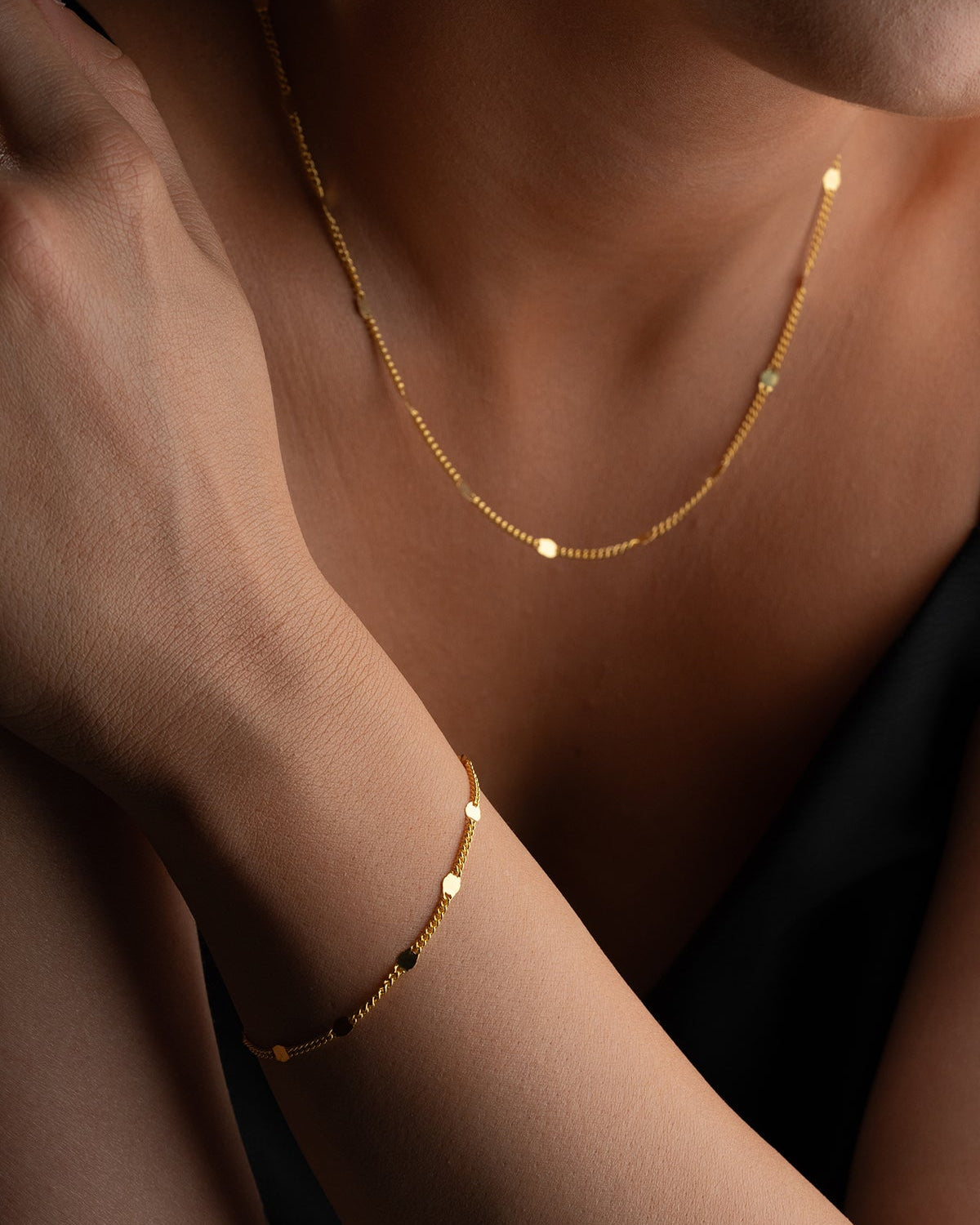 Disc Chain Necklace & Bracelet Set | 925 Sterling Silver