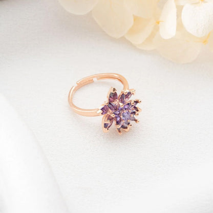 925 Anneau de fleur de lotus en argent sterling