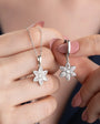 925 Sterling Silver Zircon Stone Lotus Necklace Earrings Set