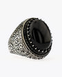 Black Onyx Stone Silver Men's Ring