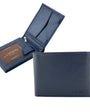 Navy blue men's leather wallet