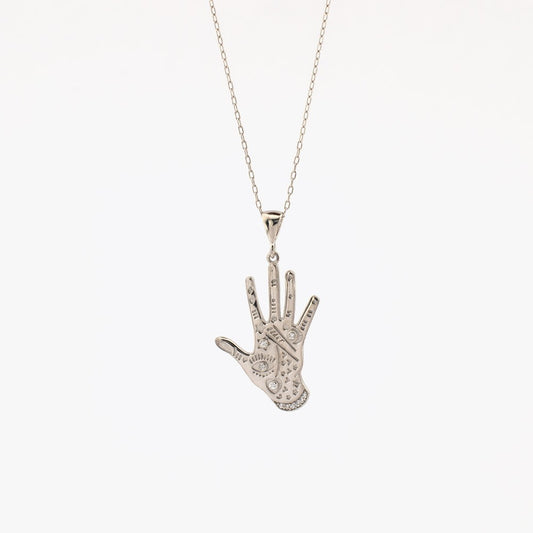 Lucky Hand Silver Necklace