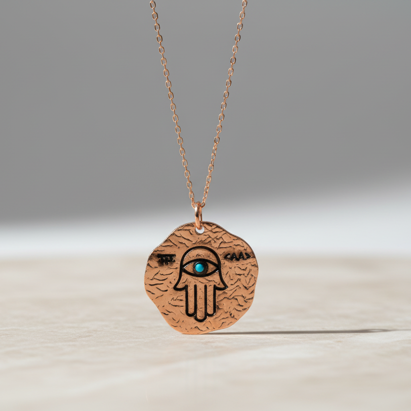 Fatma Ana Eli Gümüş Kolye