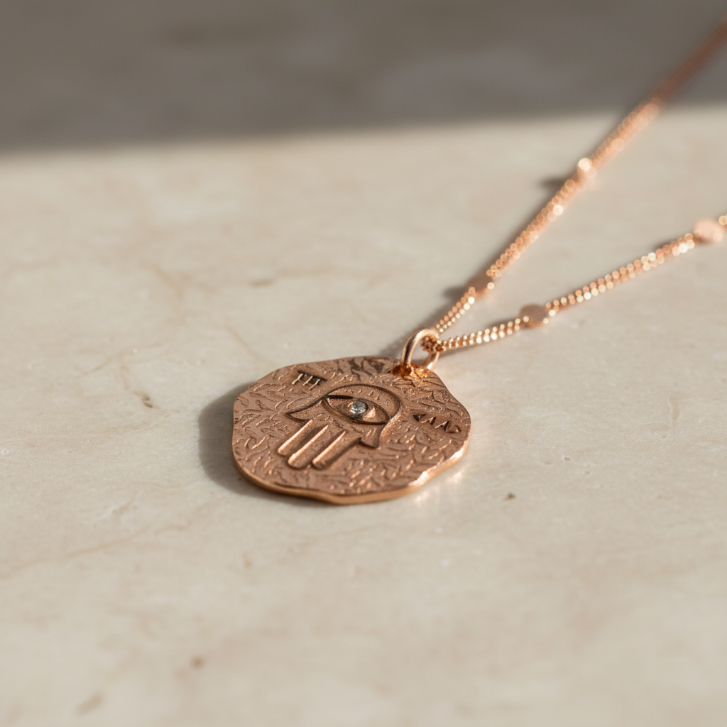 Collier en argent de la main principale de Fatma