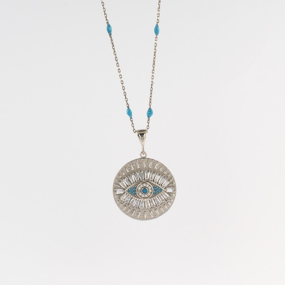 Eye of Life Stone Silver Necklace