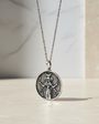 Moon Silver Medallion Necklace